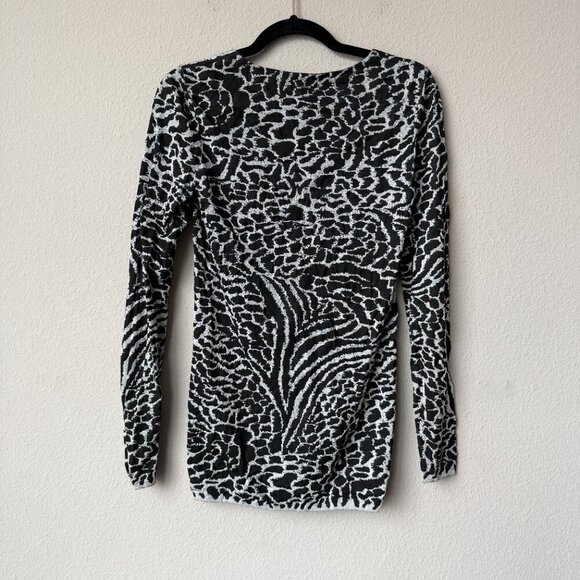 Wolford Abstract Animal Print Stretch Jacquard Top Size M - Picture 3 of 4